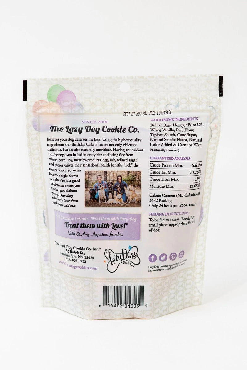 The Lazy Dog Cookie Co. Birthday Cake Bites 5-oz, Dog Treat