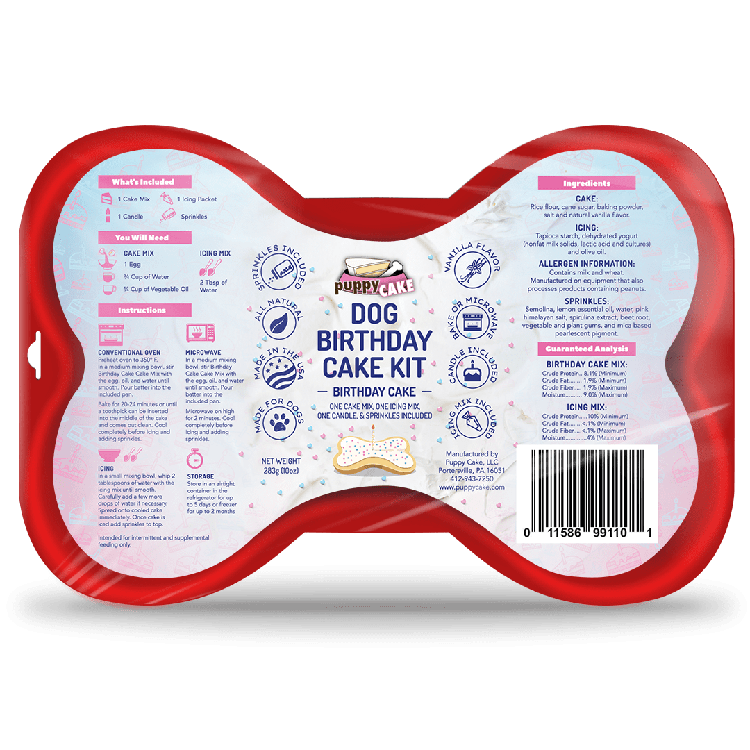 Puppy Cake Birthday Cake Kit Birthday, Dog Treat