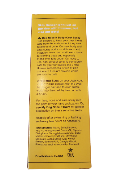 My Dog Nose It! 4-oz Body+Coat Spray On Sun Protection For Dogs