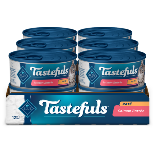 Blue Buffalo Tastefuls Natural Pate Wet Cat Food, Salmon Entrée, 5.5-oz Case of 12
