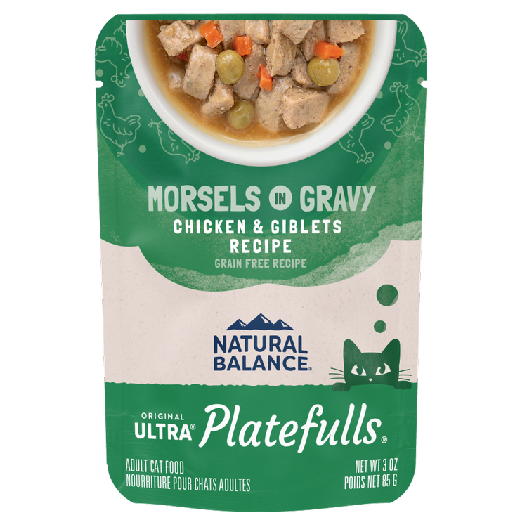 Natural Balance® Natural Balance® Platefulls® Chicken & Giblets Formula in Gravy, Wet Cat Food, 3-oz Case of 24