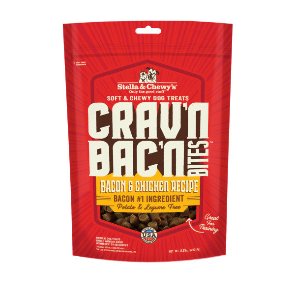 Stella & Chewy's Crav'n Bac'n Bites Chicken, Treats for Dogs, 8.25-oz Bag