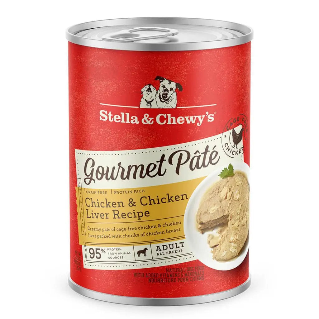Stella & Chewy's Gourmet Pâté with Chicken And Chicken Liver, Wet Dog Food, 12.5-oz Case of 12
