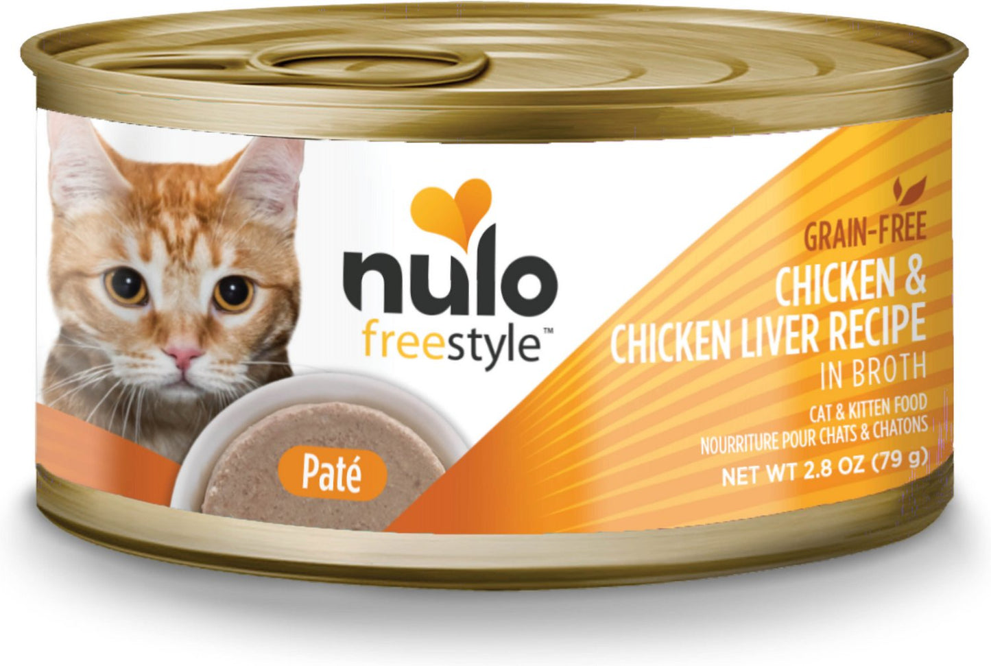 Nulo Freestyle Chicken and Chiken Liver Recipe Pate in Broth, Wet Cat Food, 2.8-oz Case of 12
