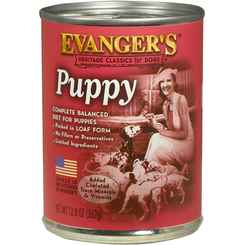 Evanger's Heritage Classic Puppy In Loaf Form Wet Dog Food, 12.8-oz, Case Of 12