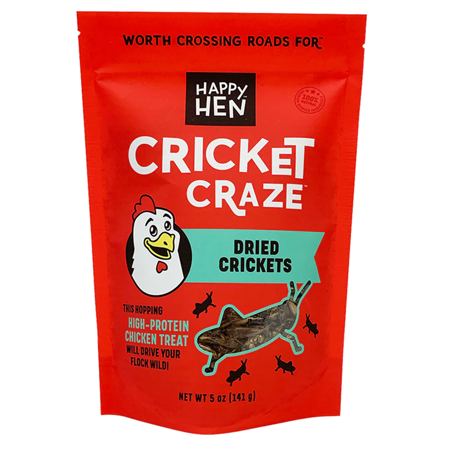 Happy Hen Treats Cricket Craze, Poultry Treat, 5-oz Bag