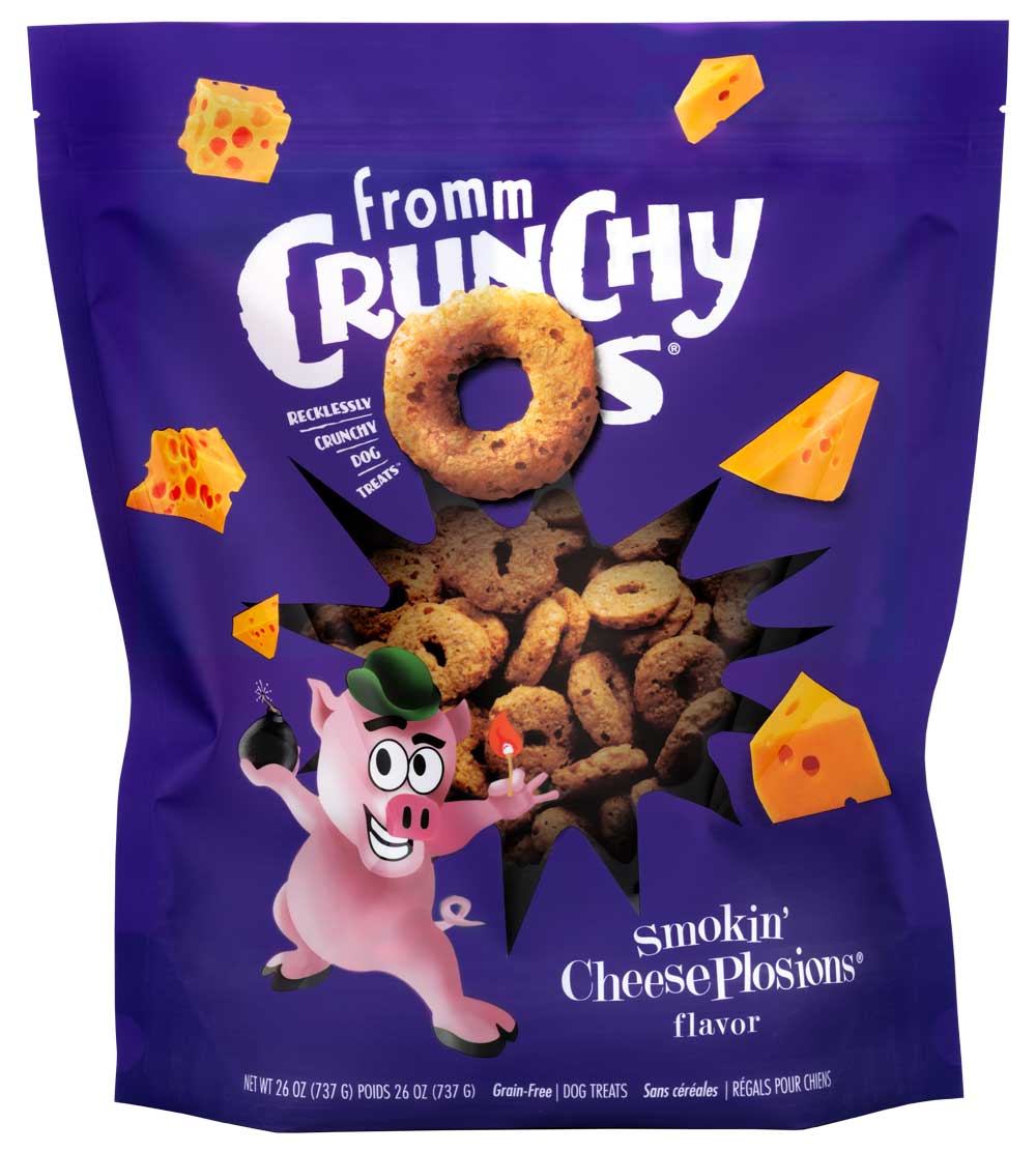 Fromm Crunchy O's Grain Free Smokin' Cheese Plosions Recipe Dog Treats
