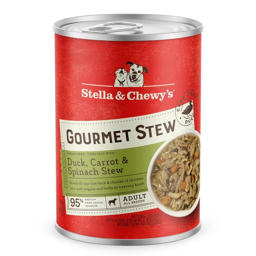 Stella & Chewy's Gourmet Stew with Duck, Carrot, And Spinach Wet Dog Food, 12.5-oz Case of 12