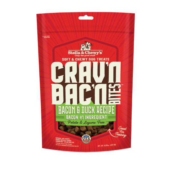 Stella & Chewy's Crav'n Bac'n Bites Duck, Treats for Dogs, 8.25-oz Bag