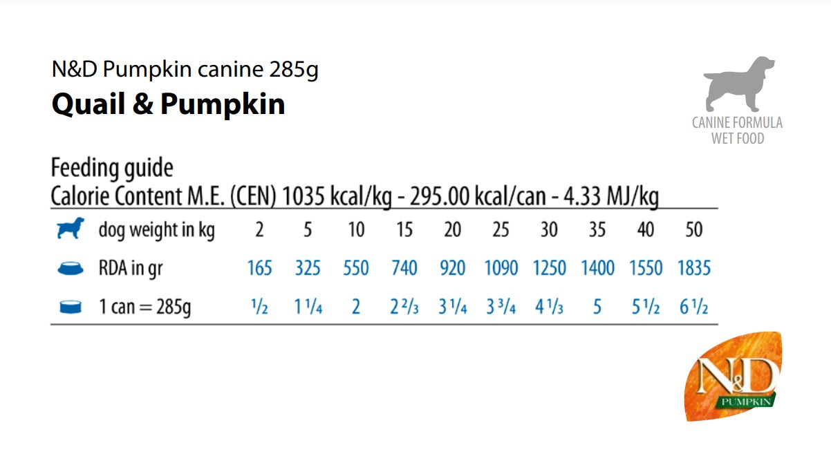 Farmina N&D Pumpkin Dog Quail & Pumpkin Recipe, Wet Dog Food, 10-oz Case of 6