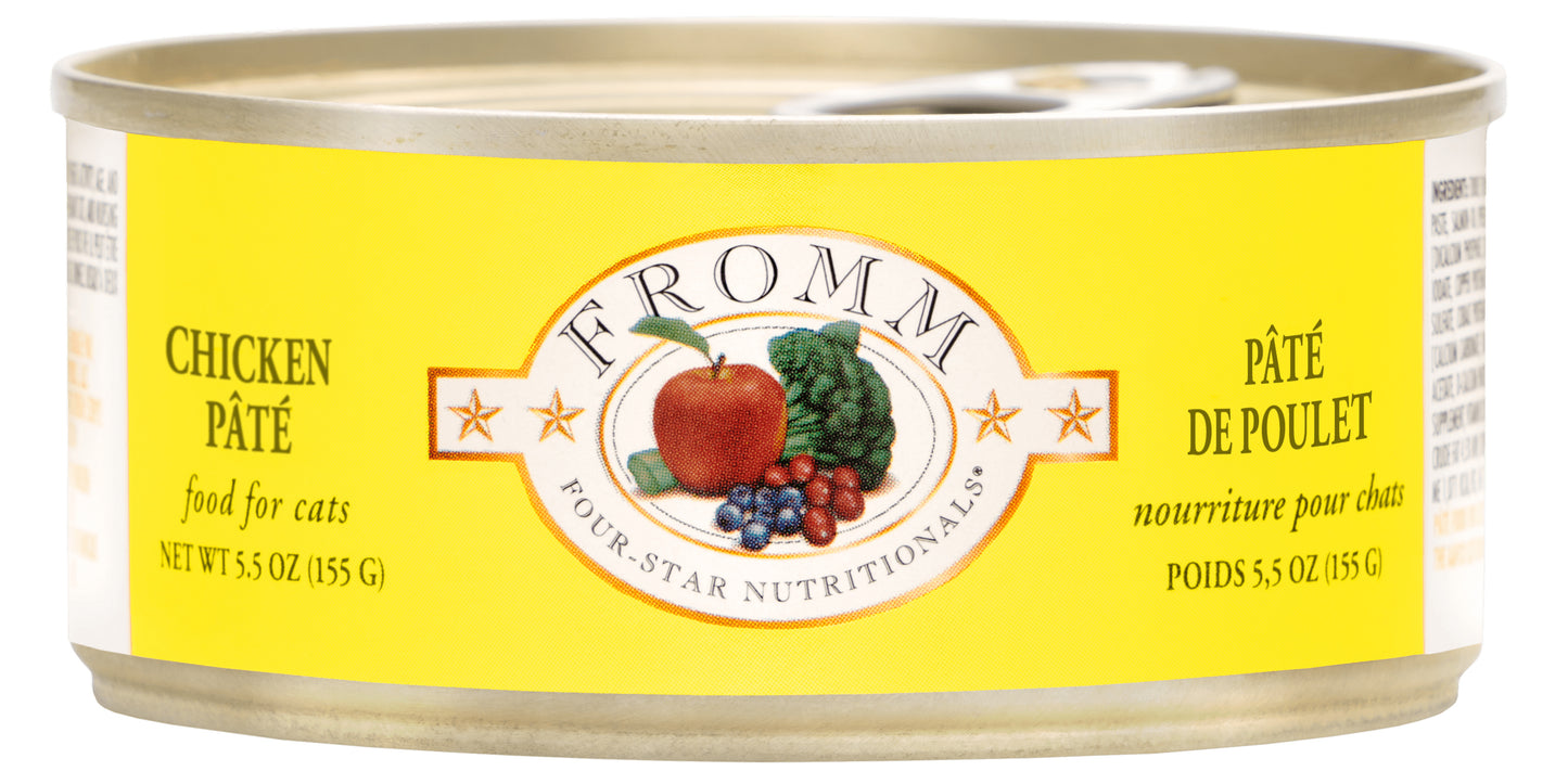Fromm Four-Star Chicken Pate, Wet Cat Food, 5.5-oz Case of 12