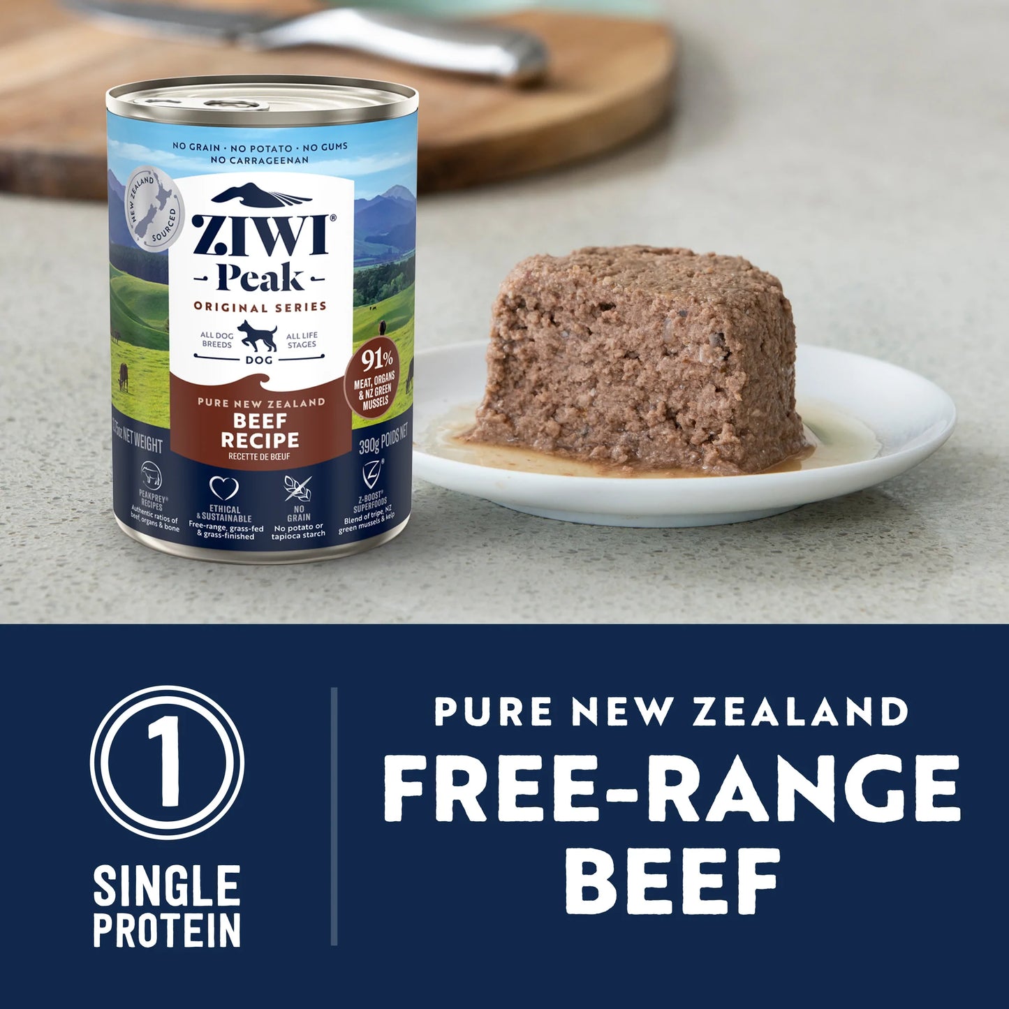 ZiwiPeak Beef Recipe, Wet Dog Food, 13.75-oz Case of 12