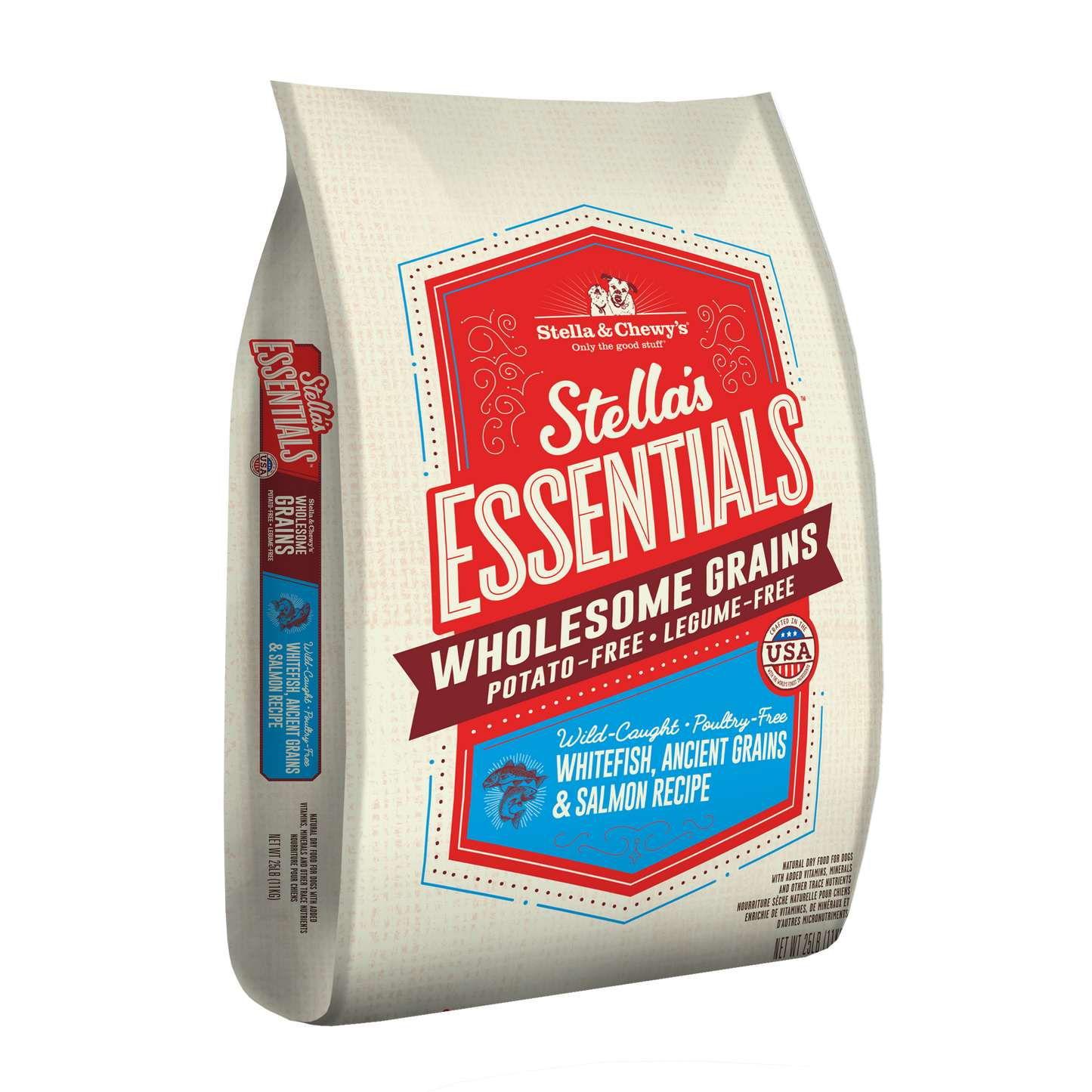 Stella's Essentials - Wild-Caught Whitefish w/Salmon Recipe with Ancient Grains, Dry Dog Food