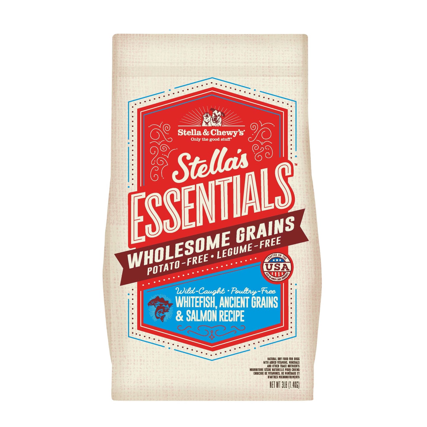 Stella's Essentials - Wild-Caught Whitefish w/Salmon Recipe with Ancient Grains, Dry Dog Food