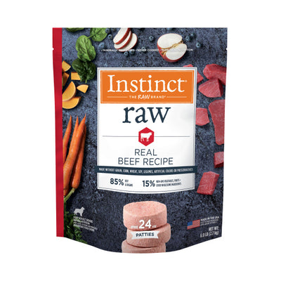 Instinct Raw Frozen Beef Patties Dog Food, 6-lb Bag