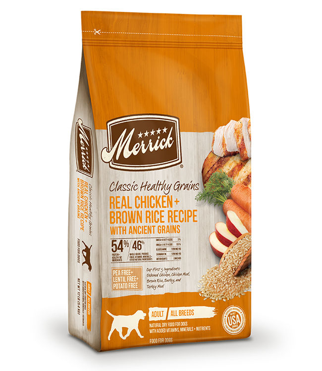 Merrick Classic Healthy Grains Real Chicken Brown Rice Recipe with A Anaheim Feed Pet Supply