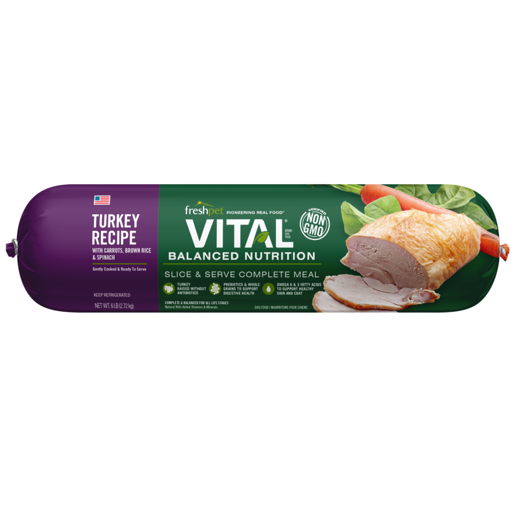 Freshpet Vital Balanced Nutrition Turkey Recipe Gently Cooked Dog