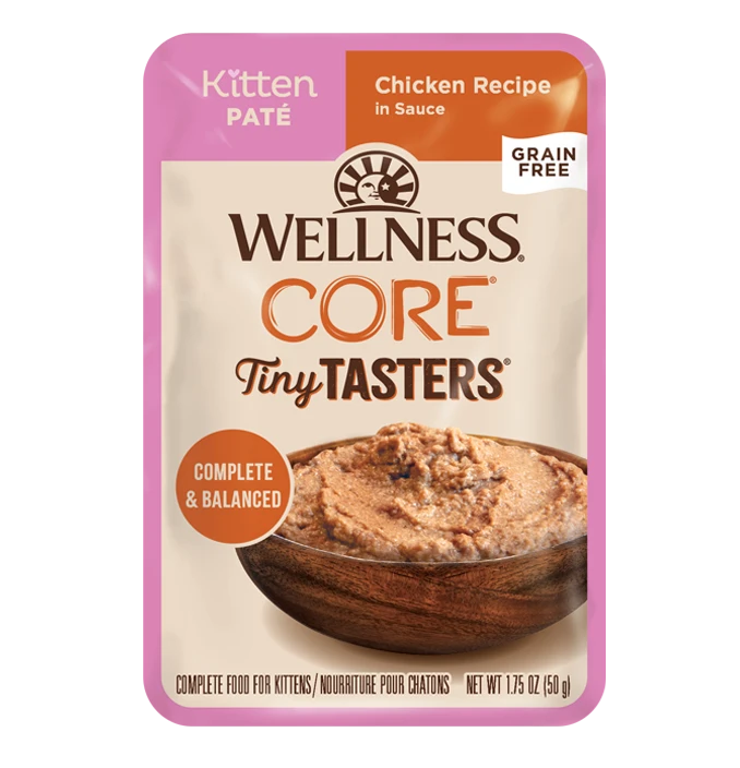 Wellness Core Chicken Pate Tiny Tasters Wet Kitten Cat Food 1.75 oz