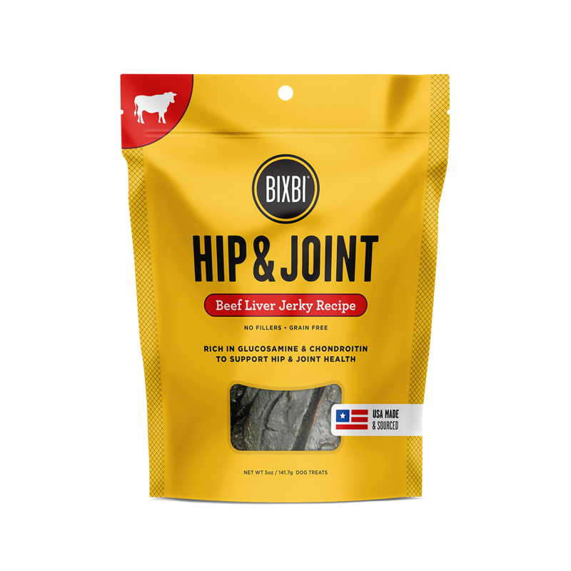 Bixbi Hip And Joint Jerky Treats, Beef Liver Recipe, 5-oz Bag