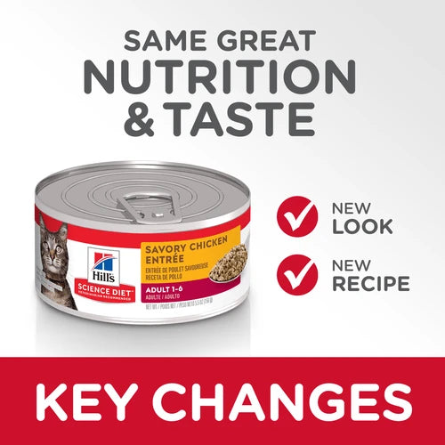 Science Diet® Adult Savory Chicken Entrée, Wet Cat Food, 5.5-oz Case of 24