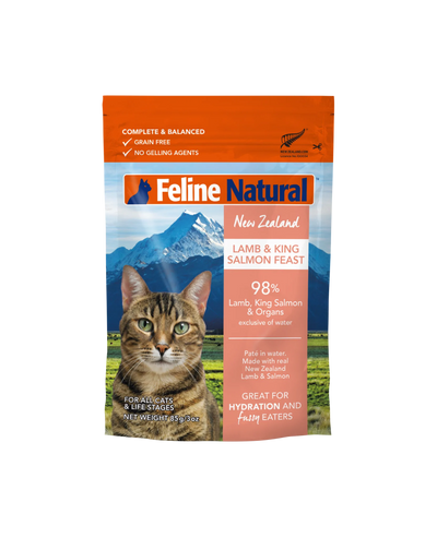 Feline Natural Lamb & Salmon Feast 3-oz Pouch, Wet Cat Food
