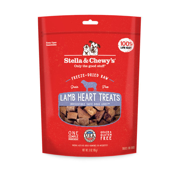 Stella & Chewy's Freeze-Dried Single Ingredient Lamb Hearts Dog Treats, 3oz