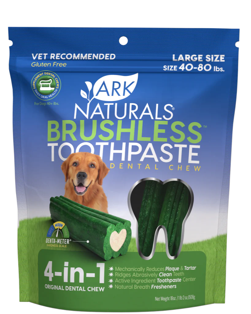 Ark Naturals Brushless Toothpaste Dog Chew, Large Breed (40lbs and up)