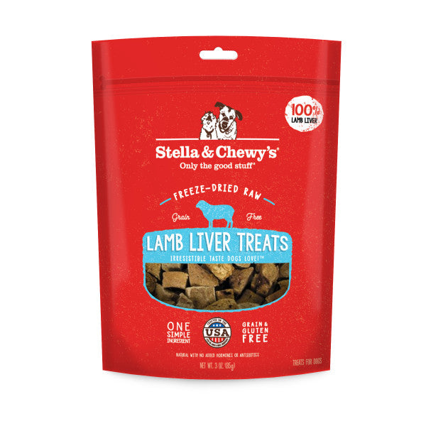 Stella & Chewy's Freeze-Dried Single Ingredient Lamb Liver Dog Treats, 3oz