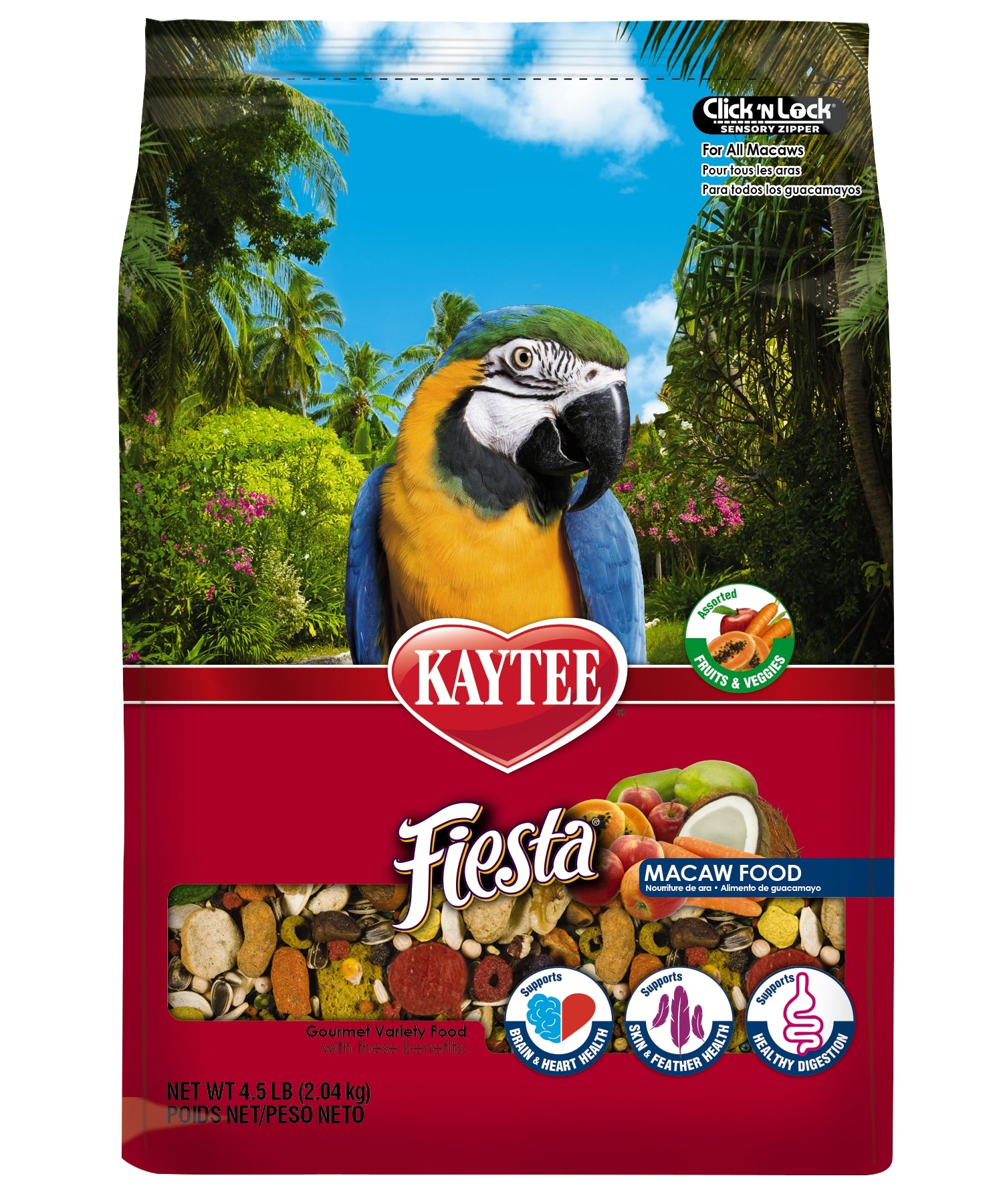 Kaytee Fiesta Macaw Food 4.5 lb Bag Anaheim Feed Pet Supply