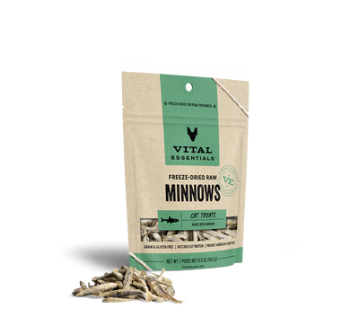 Vital Essentials Freeze-Dried Minnows 0.5-oz, Cat Treat