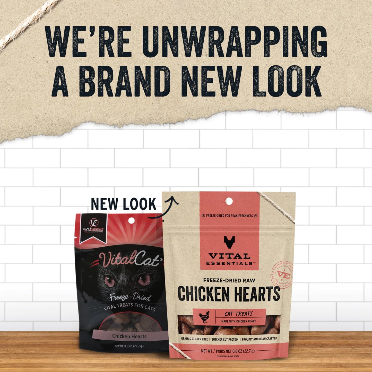 Vital Essentials Freeze-Dried Chicken Hearts 0.8-oz, Cat Treat