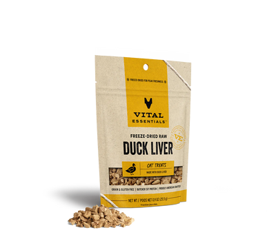 Vital Essentials Freeze-Dried Duck Liver 0.9-oz, Cat Treat