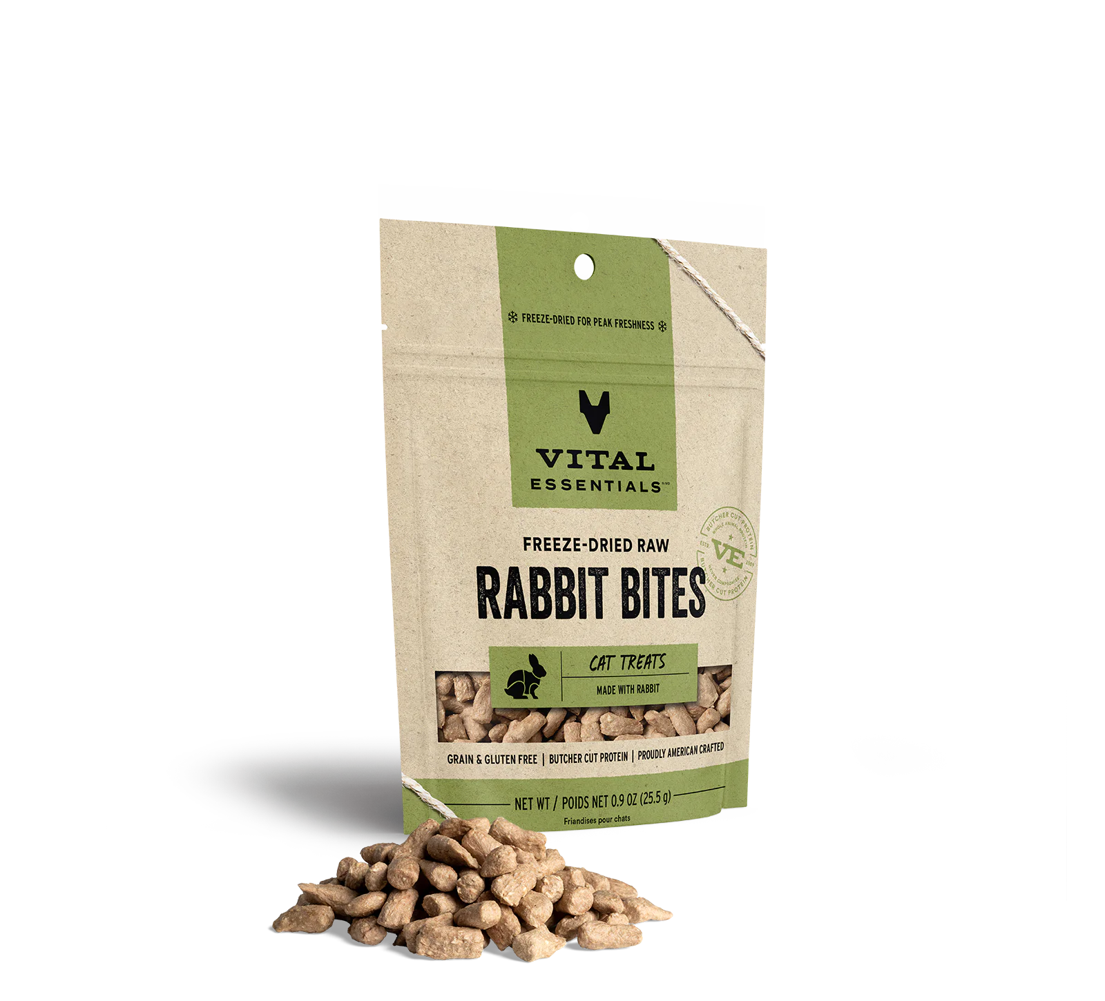 Vital Essentials Freeze-Dried Rabbit Bites 0.9-oz, Cat Treat