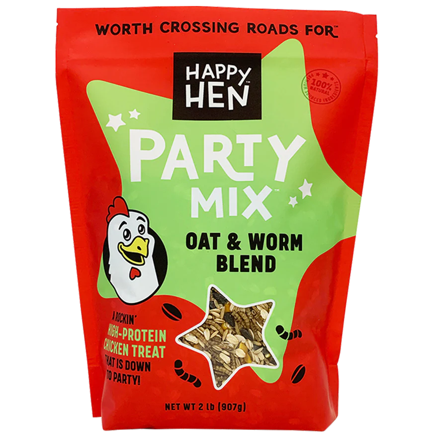 Happy Hen Treats Party Mix With Oats And Mealworms, Poultry Treat, 2-lb Bag