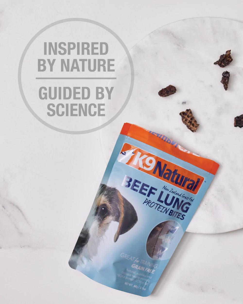 K9 Natural Beef Lung Protein Bites 2.1-oz, Dog Treat