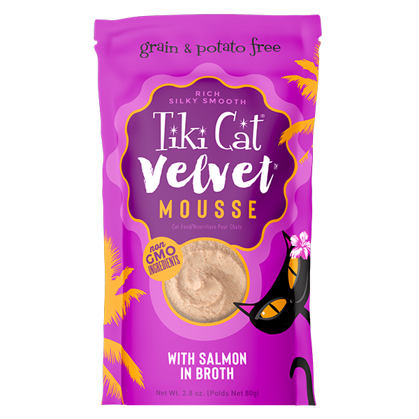 Tiki Cat Velvet Mousse, Salmon In Broth Recipe 2.8-oz Pouch, Wet Cat Food