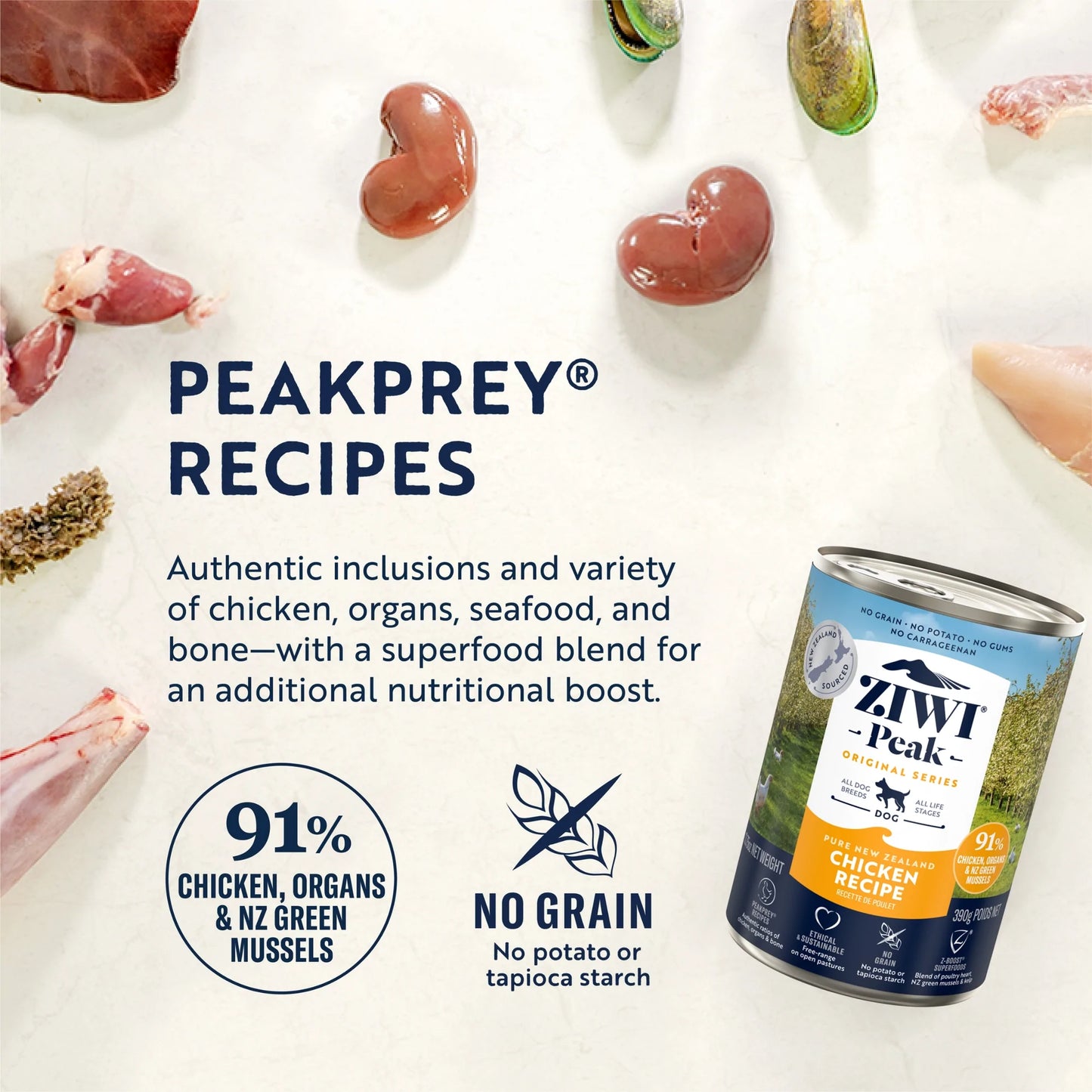 ZiwiPeak Chicken Recipe, Wet Dog Food, 13.75-oz Case of 12