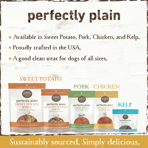 Earth Animal Tenders Perfectly Plain Herbed Roasted Cage-Free Chicken Natural Jerky Dog Treats, 4-oz Bag
