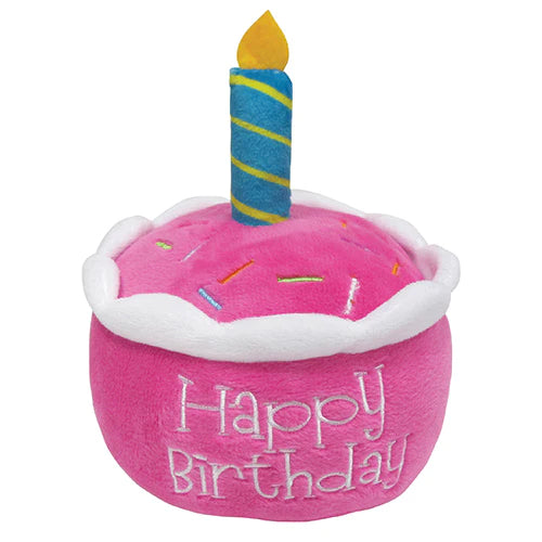 Foufit Pink Birthday Cake Plush, Dog Toy