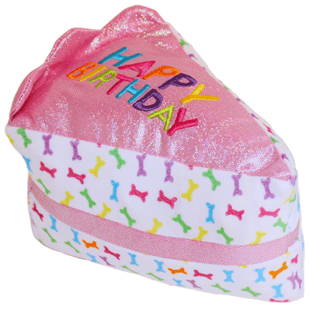 Multipet Birthday Cake Slice 6-Inch, Dog Toy