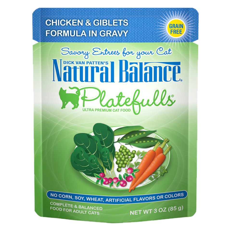 Natural Balance® Natural Balance® Platefulls® Chicken & Giblets Formula in Gravy, Wet Cat Food, 3-oz Case of 24