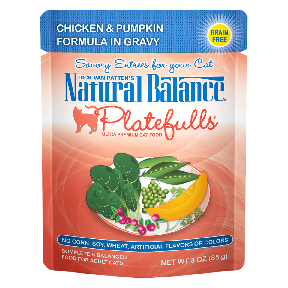 Natural Balance® Natural Balance® Platefulls® Chicken & Pumpkin Formula in Gravy, Wet Cat Food, 3-oz Case of 24