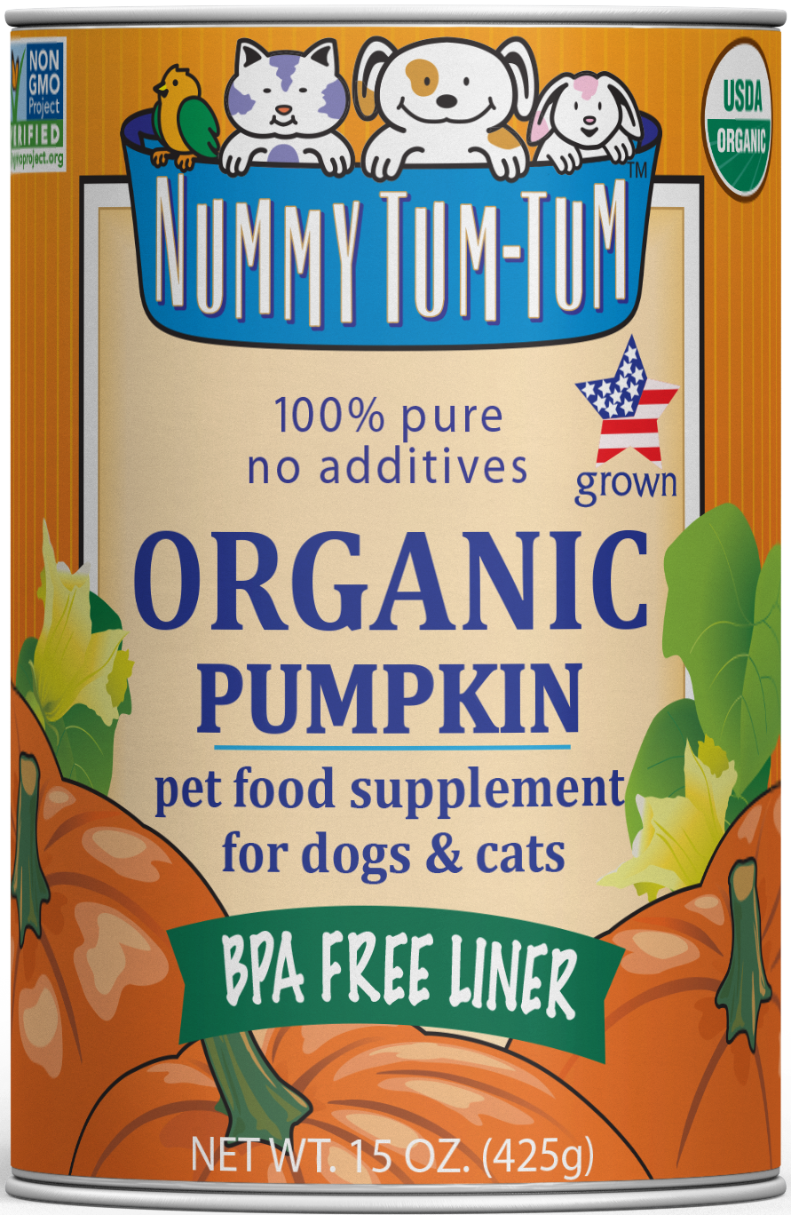 Nummy Tum-Tum Organic Pumpkin Supplement For Dogs And Cats, 15-oz Can