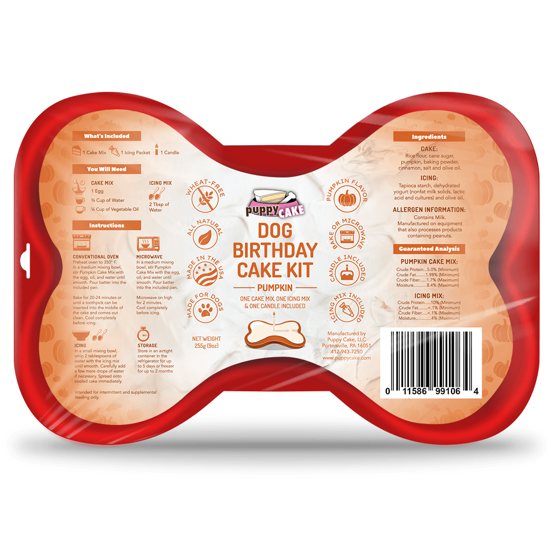 Puppy Cake Birthday Cake Kit Pumpkin, Dog Treat