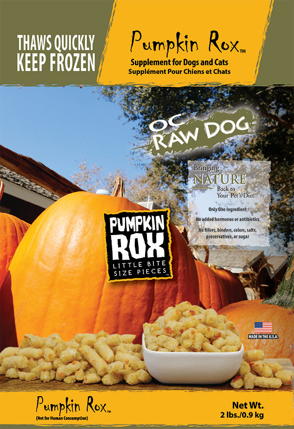 OC Raw Dog Pumpkin Rox, Frozen Supplement, 2-lb Bag