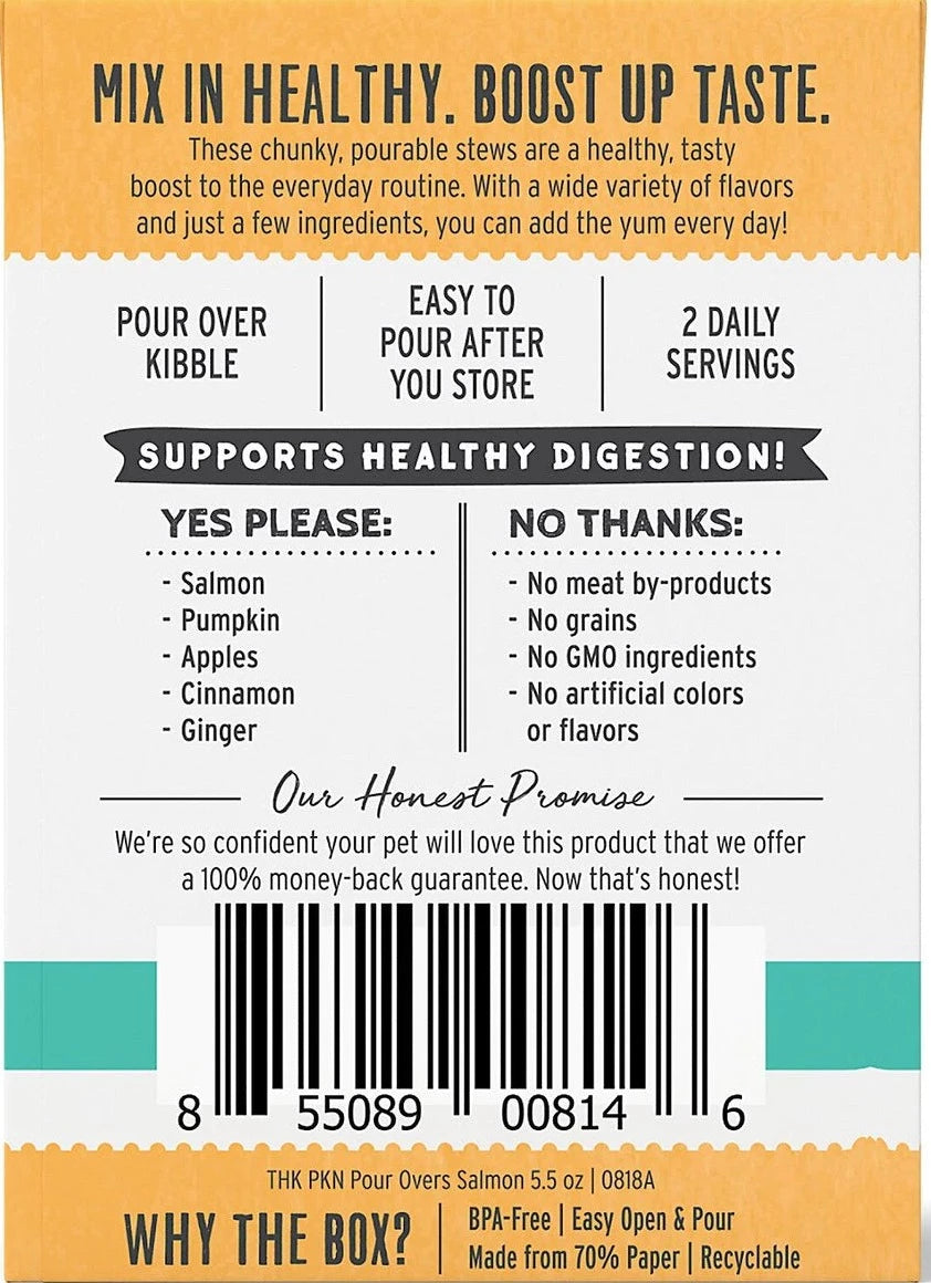 The Honest Kitchen Pour Overs Salmon & Pumpkin Stew 5.5-oz, Dog Food Topper