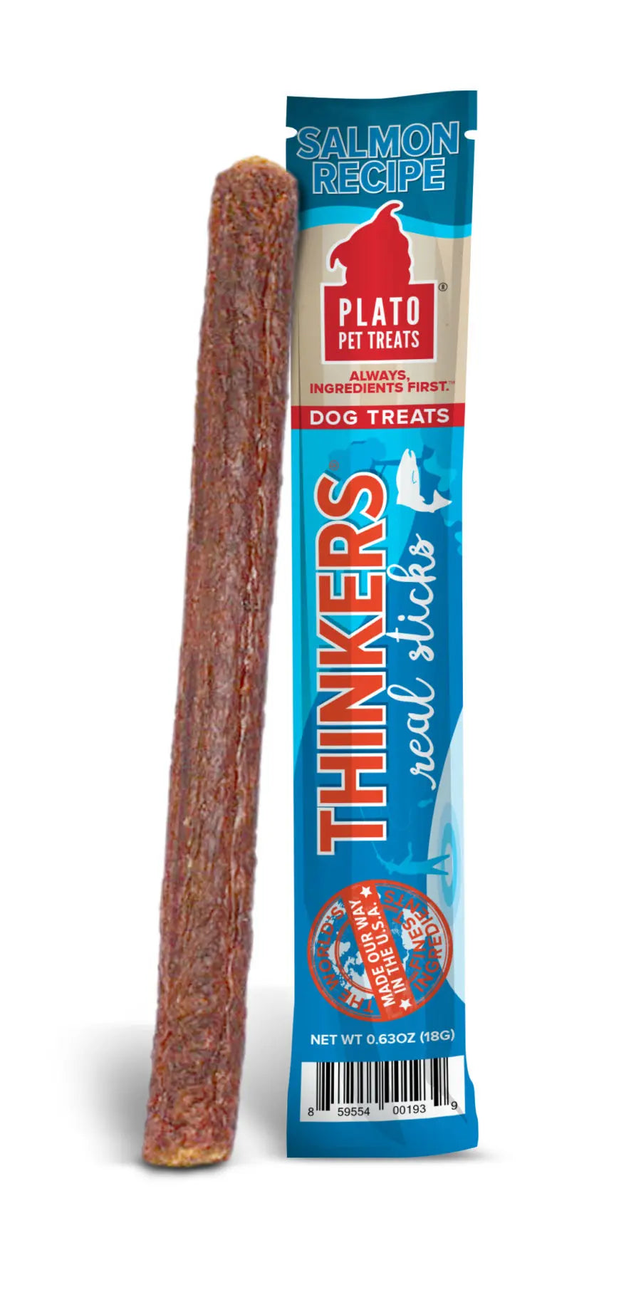 Plato Thinkers Meat Stick Dog Treats, Salmon Recipe