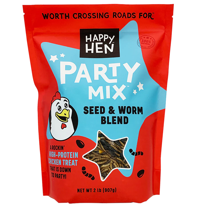 Happy Hen Treats Party Mix With Seeds And Mealworms, Poultry Treat, 2-lb Bag