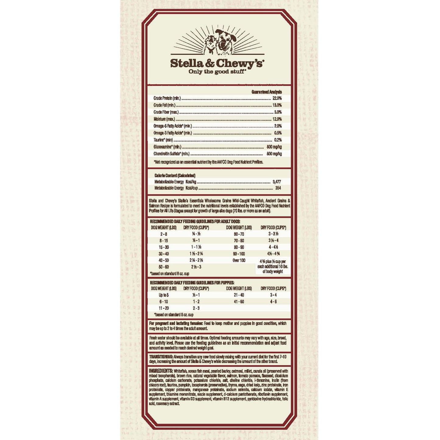 Stella's Essentials - Wild-Caught Whitefish w/Salmon Recipe with Ancient Grains, Dry Dog Food