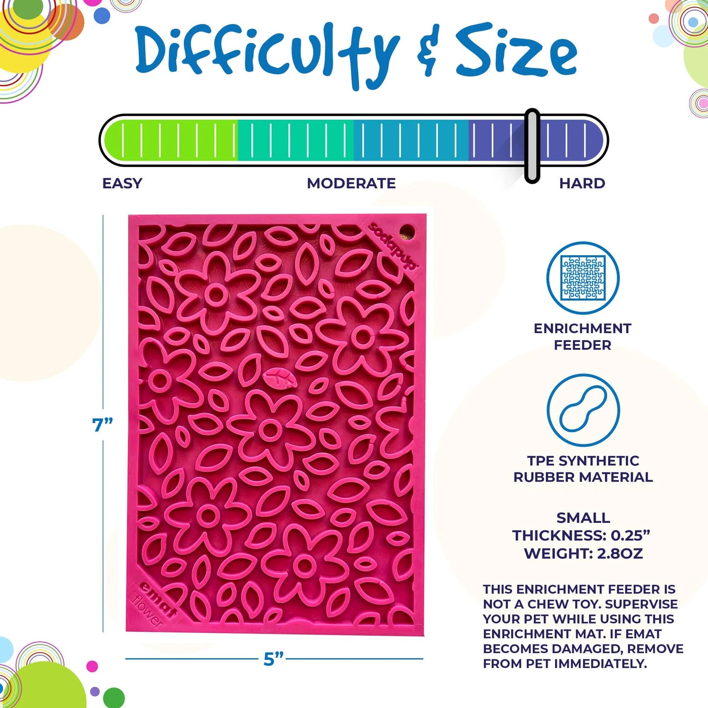 SodaPup Flower Power Emat Enrichment Small Lick Mat For Dogs